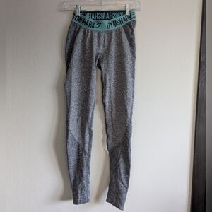 Gymshark Women's Flex Low Rise Seamless Leggings Gray/Aqua Size Small